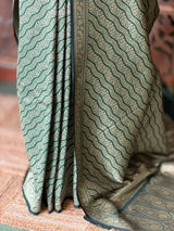Dark Green Katan Banarasi silk saree - RAZ3F