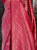 Rani pink Katan Banarasi silk saree - RAZ3G