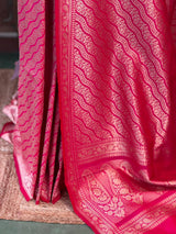 Rani pink Katan Banarasi silk saree - RAZ3G