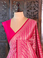 Rani pink Katan Banarasi silk saree - RAZ3G