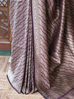 Deep Purple Katan Banarasi silk saree - RAZ3H
