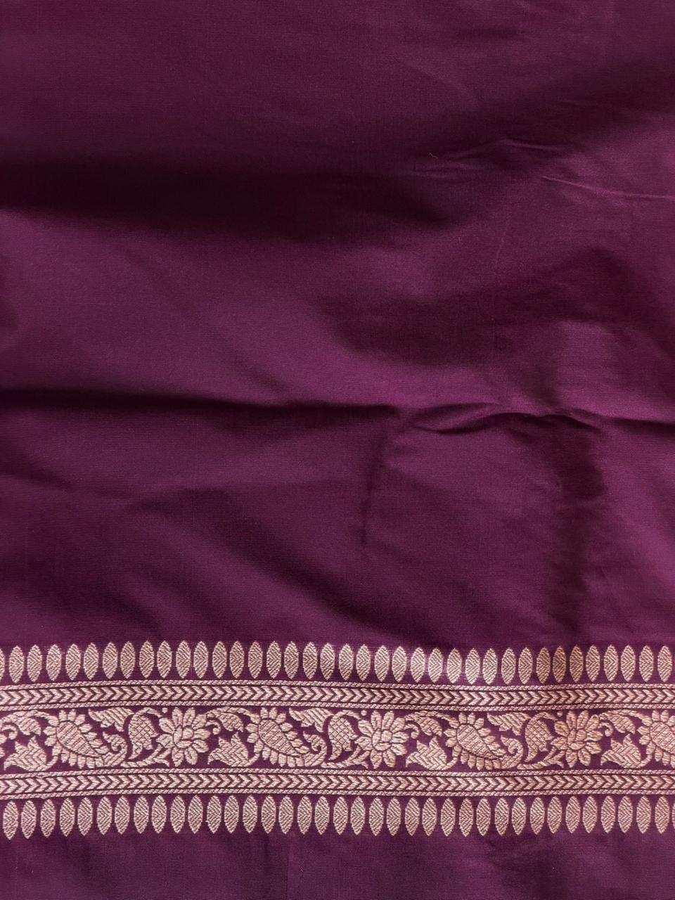 Deep Purple Katan Banarasi silk saree - RAZ3H