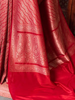 Red Katan Banarasi silk saree - RAZ3J