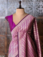 Purple Katan Banarasi silk saree - RAZ3K