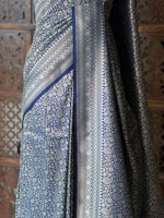 Deep blue Katan Banarasi silk saree - RAZ3M