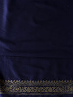 Deep blue Katan Banarasi silk saree - RAZ3M