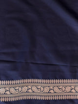 Deep blue Katan Banarasi silk saree - RAZ3O