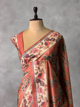 Earthy peach semi tusser saree- PBR45I