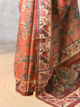 Earthy peach semi tusser saree- PBR45I