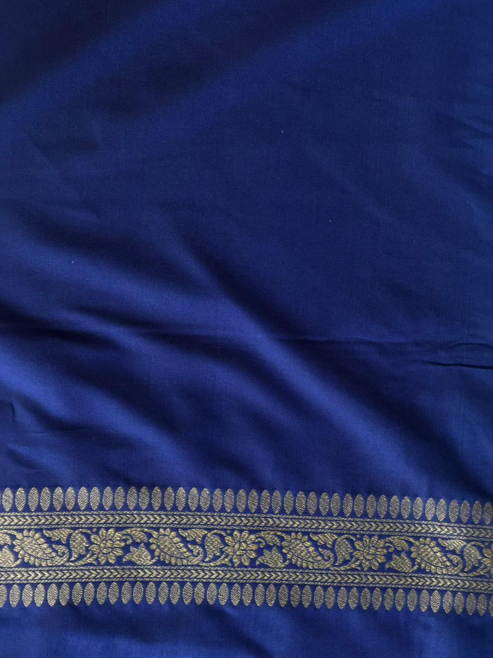Royal blue Katan Banarasi silk saree - RAZ3V