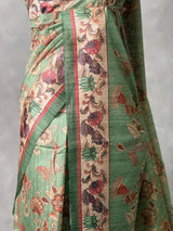 Green semi tusser saree- PBR45J