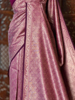 Magenta Katan Banarasi silk saree - RAZ3P