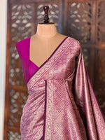 Magenta Katan Banarasi silk saree - RAZ3P