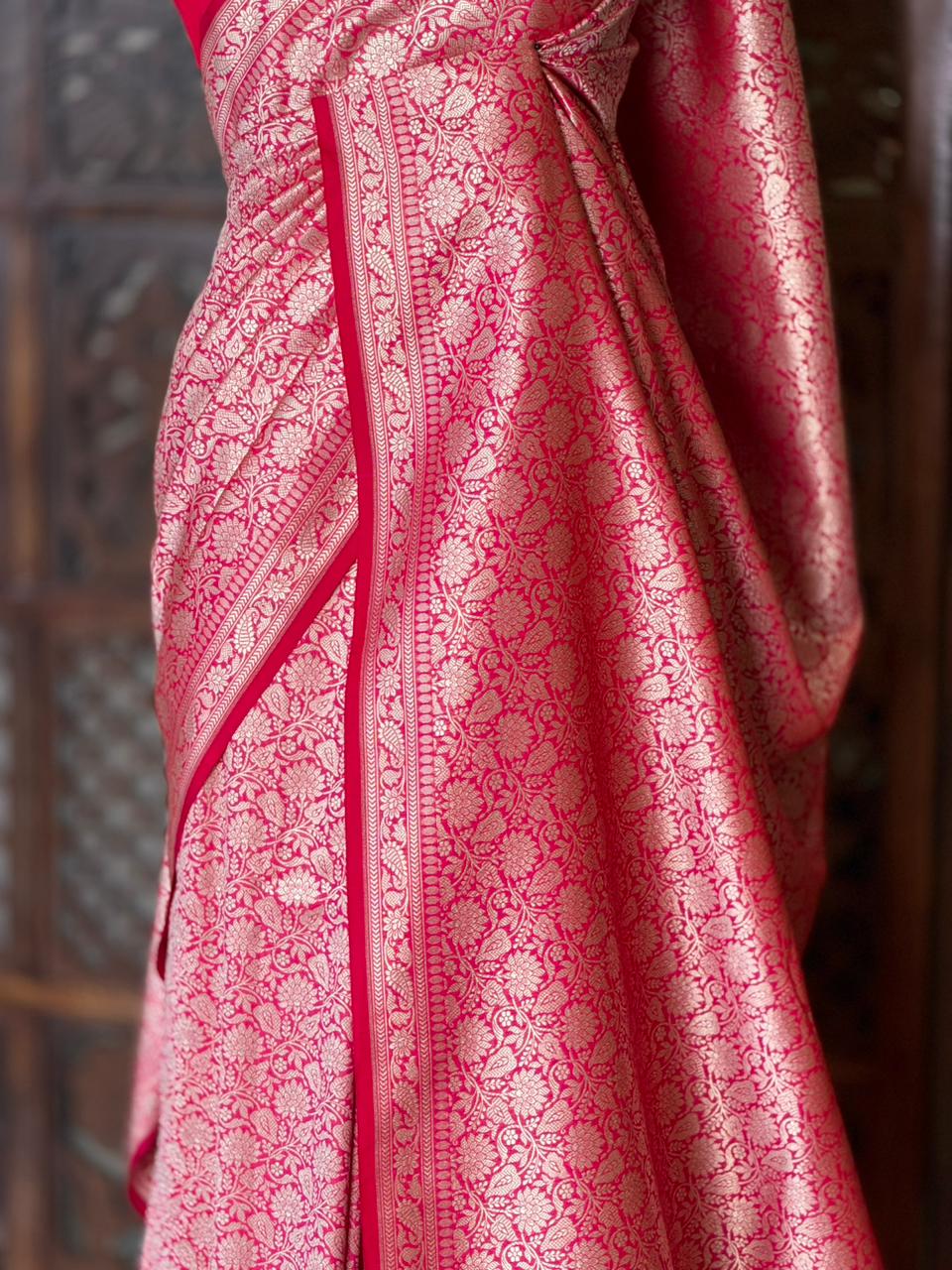 Rani pink Katan Banarasi silk saree - RAZ4