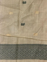 Sandal jamdani cotton silk saree- PBR47F