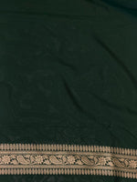 Dark Green Katan Banarasi silk saree - RAZ3Q