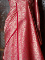 Reddish pink Katan Banarasi silk saree - RAZ4A