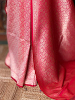 Reddish pink Katan Banarasi silk saree - RAZ4A