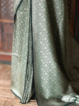 Dark Green Katan Banarasi silk saree - RAZ4B