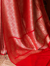 Red Katan Banarasi silk saree - RAZ3R