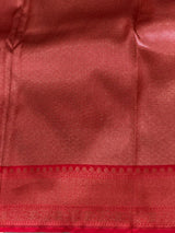 Sandal and Red khadial tissue Banarasi silk saree - RAZ5