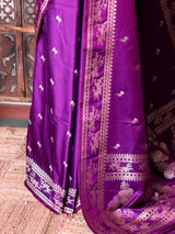 Violet zatin Banarasi silk saree - RAZ1IA