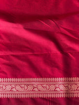 Deep Maroon Katan Banarasi silk saree - RAZ3Y