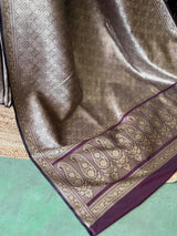Deep Purple Katan Banarasi silk saree - RAZ3S