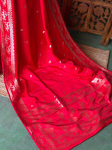 Red zatin Banarasi silk saree - RAZ1IC