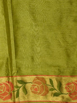Olive Green silk cotton saree- PBR49A
