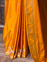 Yellow zatin Banarasi silk saree - RAZ1IF