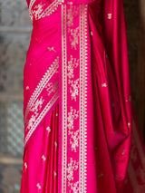Rani Pink zatin Banarasi silk saree - RAZ1IG