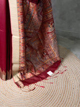 Maroon silk cotton saree- PBR49D