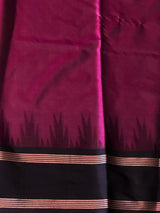 Magenta and Black Semi banarasi silk saree - PIH89A