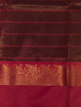 Black and magenta Semi banarasi silk saree - PIH89