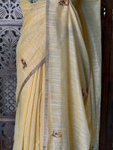 Yellow organza tissue saree- PBR51