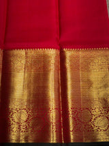 Sandal and red pure zari Kanchipuram Silk saree - PPURE91