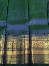 Peacock blue pure zari Kanchipuram Silk saree - PPURE92