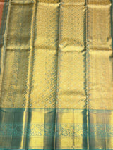 Peach and blue tissue pure Kanchipuram Silk saree - PPURE104