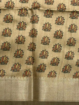 Green silk cotton saree- PBR49I