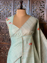 Pastal blue organza tissue saree- PBR51C
