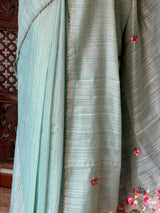 Pastal blue organza tissue saree- PBR51C