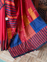 Red chanderi saree: PBR54
