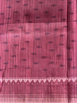 Deep Burgundy Tusser silk saree: PBR55AA