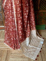 Maroon chanderi saree: PBR54AB