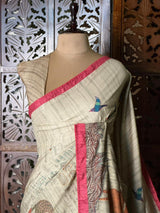 Soft tusser silk saree: PBR54AC
