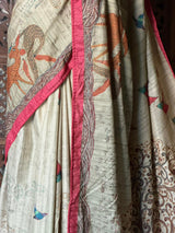 Soft tusser silk saree: PBR54AC