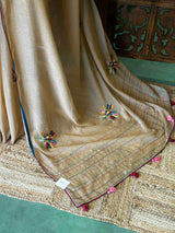 Nude Chicku shade soft Chiffon saree : PBR52F2