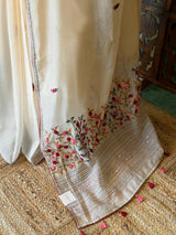 Nude Yellow soft muslin saree : PBR52G