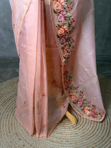 Peach Net kotta saree - PBR34B1